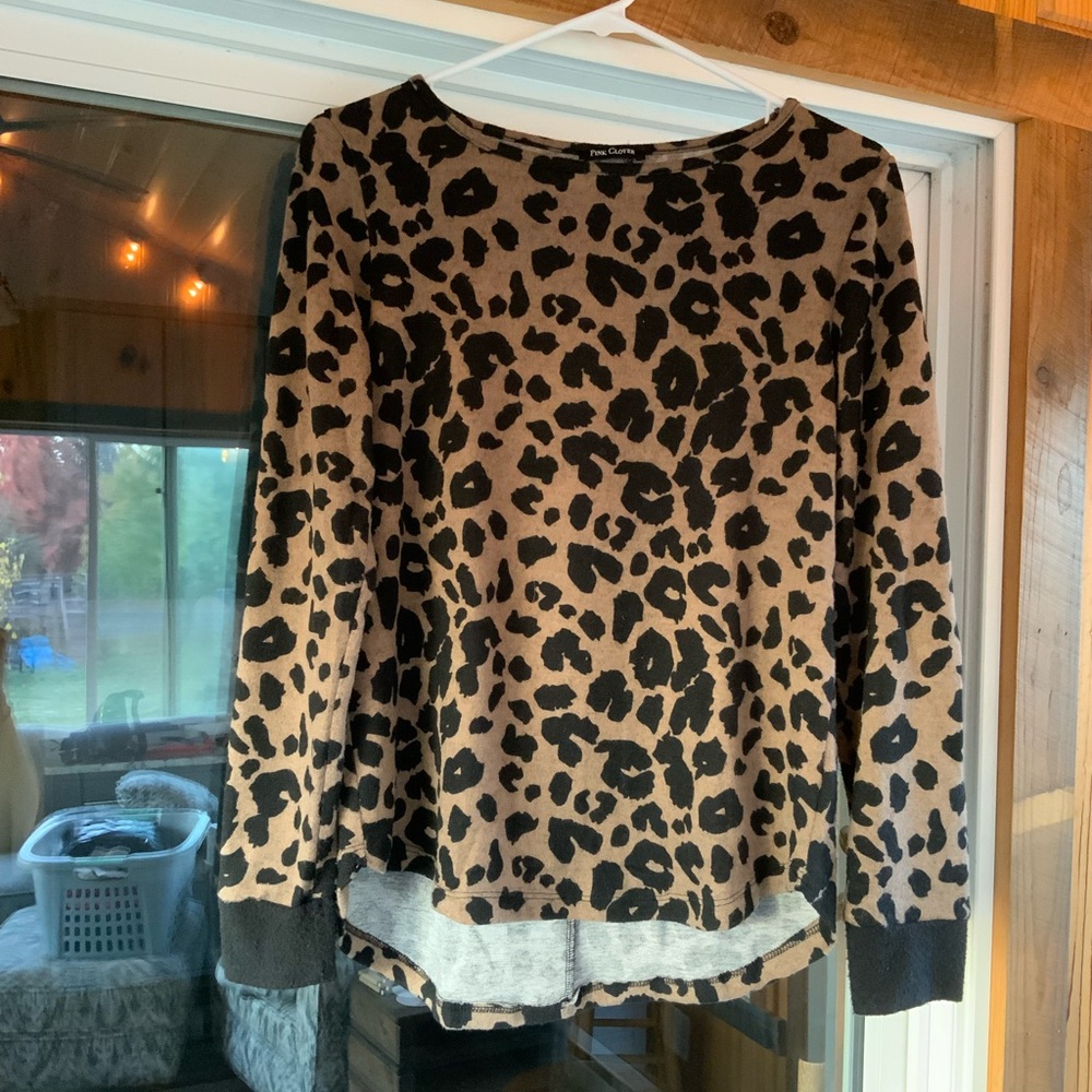 Pink Colver leopard print long sleeve shirt